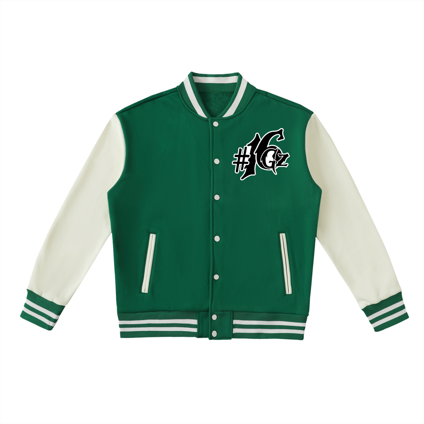 Two-Tone Fleeced Varsity Jacket